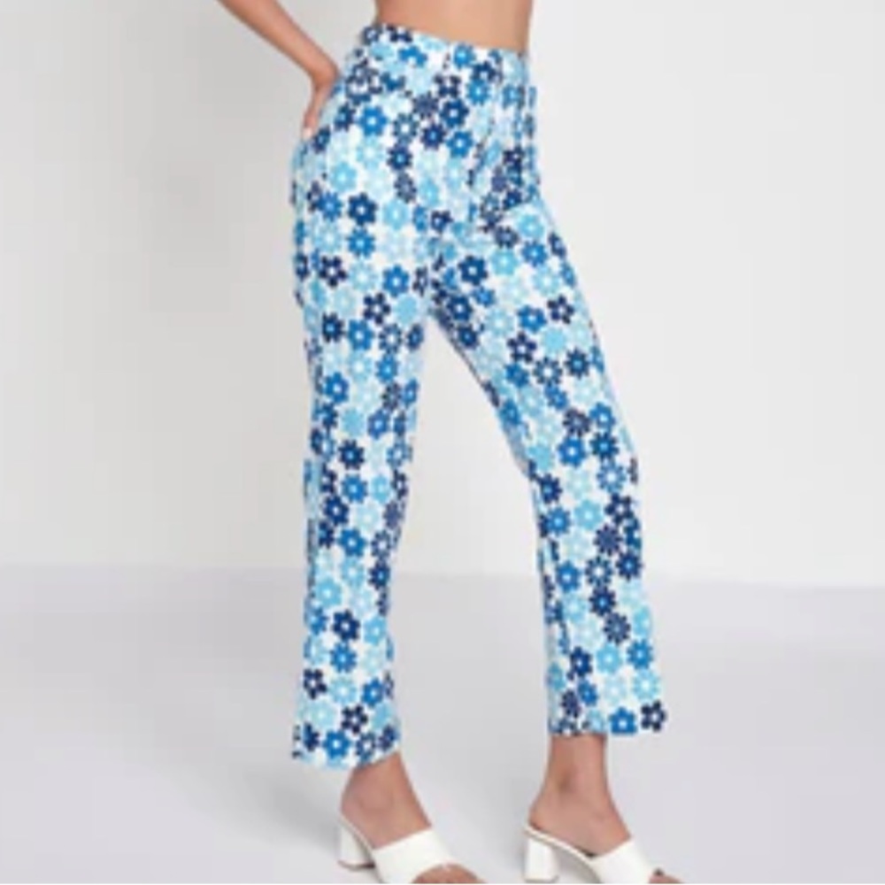 Another Girl Eco floral Cropped Hihh Rise Pants Women's Size 6